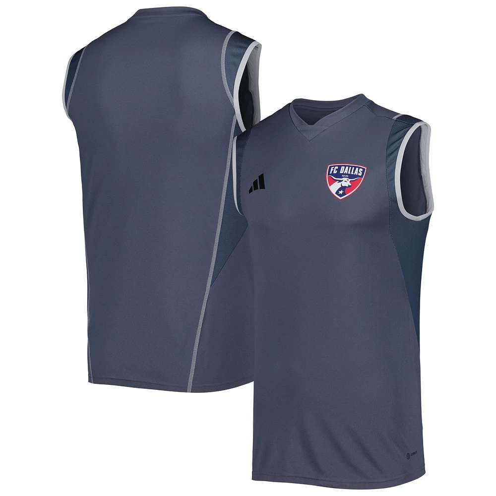 Men's adidas Gray FC Dallas 2023 On-Field Sleeveless Training Jersey