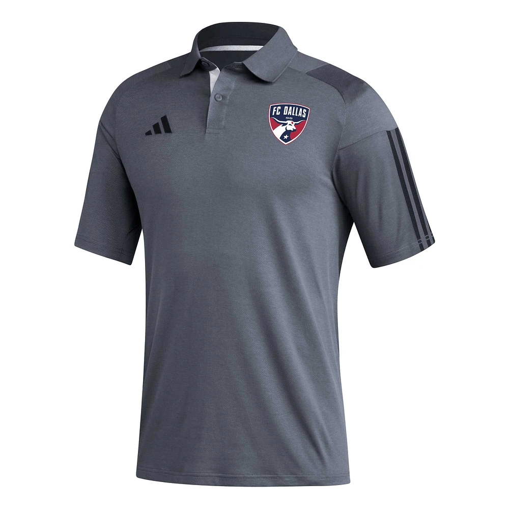 Polo d'entraînement terrain adidas FC Dallas 2023 gris pour homme