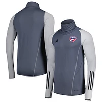 Men's adidas Gray FC Dallas Warm Raglan COLD.RDY Top