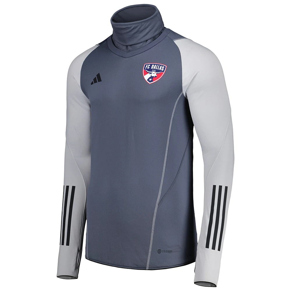 Men's adidas Gray FC Dallas Warm Raglan COLD.RDY Top