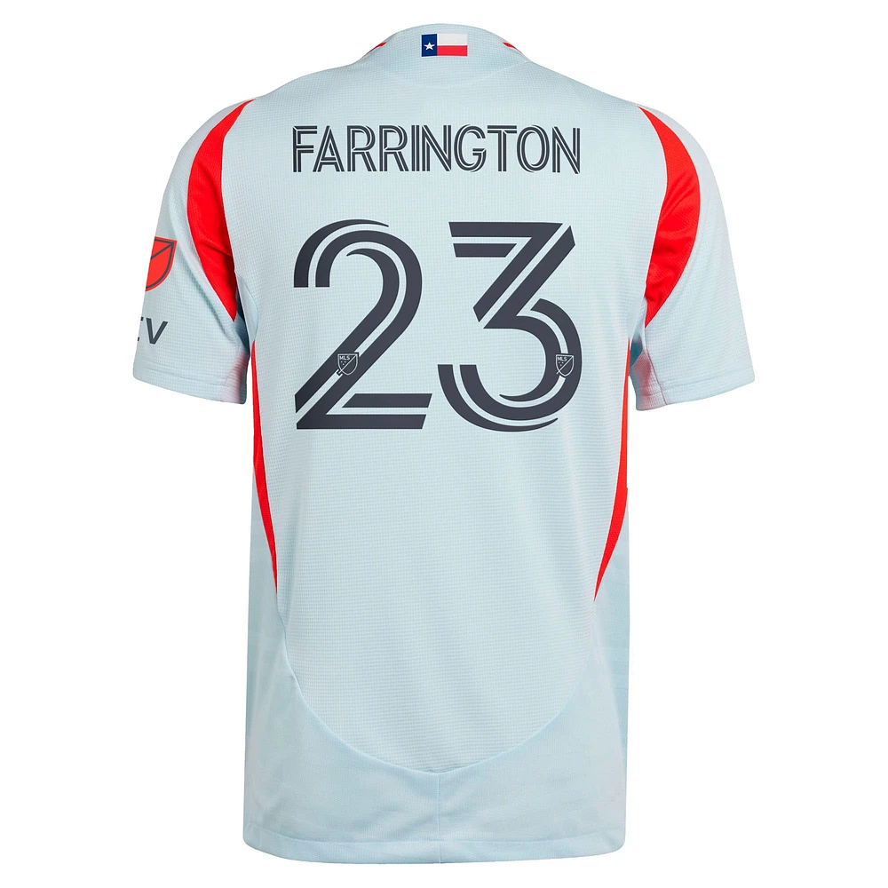 Men's adidas Logan Farrington Light Blue FC Dallas 2025 The Inferno Kit Authentic Player Jersey