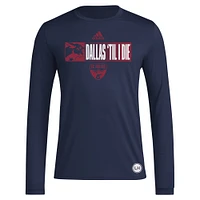 T-shirt adidas bleu marine FC Dallas 2024 Hook AEROREADY à manches longues pour homme