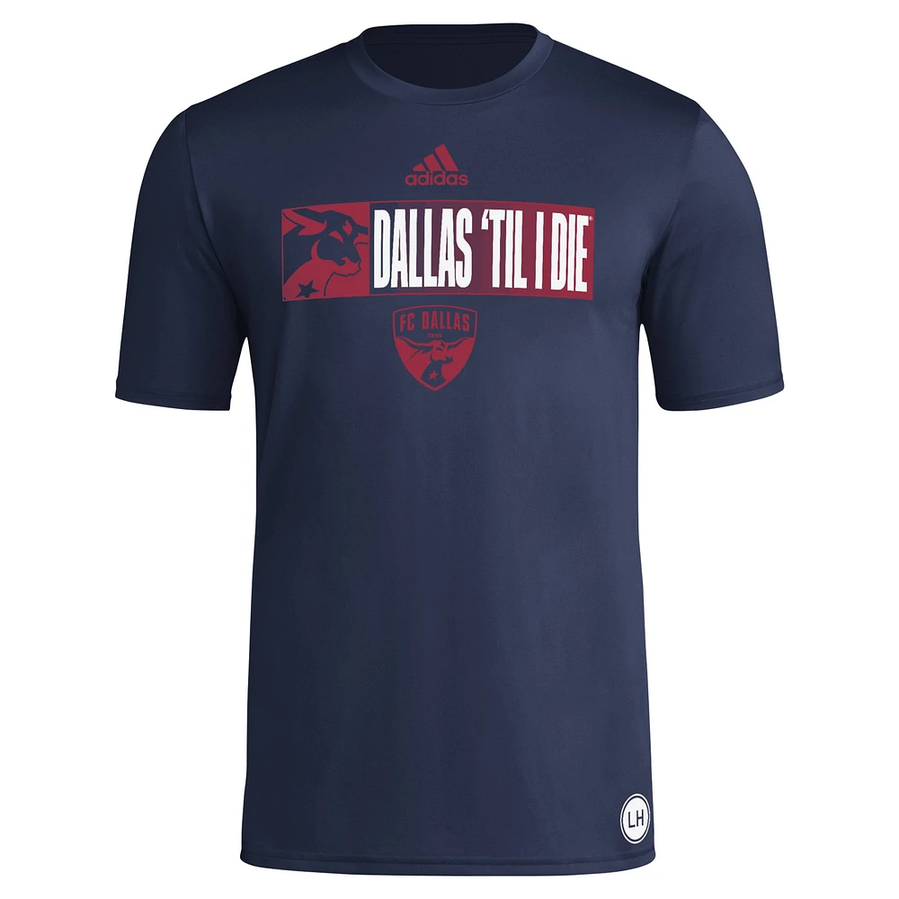 Men's adidas Navy FC Dallas 2024 Jersey Hook AEROREADY T-Shirt