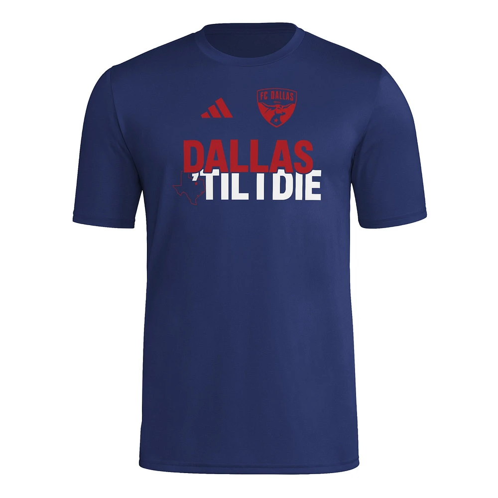 Men's adidas  Navy FC Dallas 2025 Jersey Hook AEROREADY T-Shirt