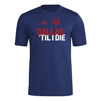 Men's adidas  Navy FC Dallas 2025 Jersey Hook AEROREADY T-Shirt