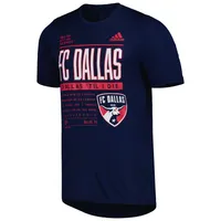 T-shirt adidas Performance FC Dallas Club DNA pour homme, bleu marine