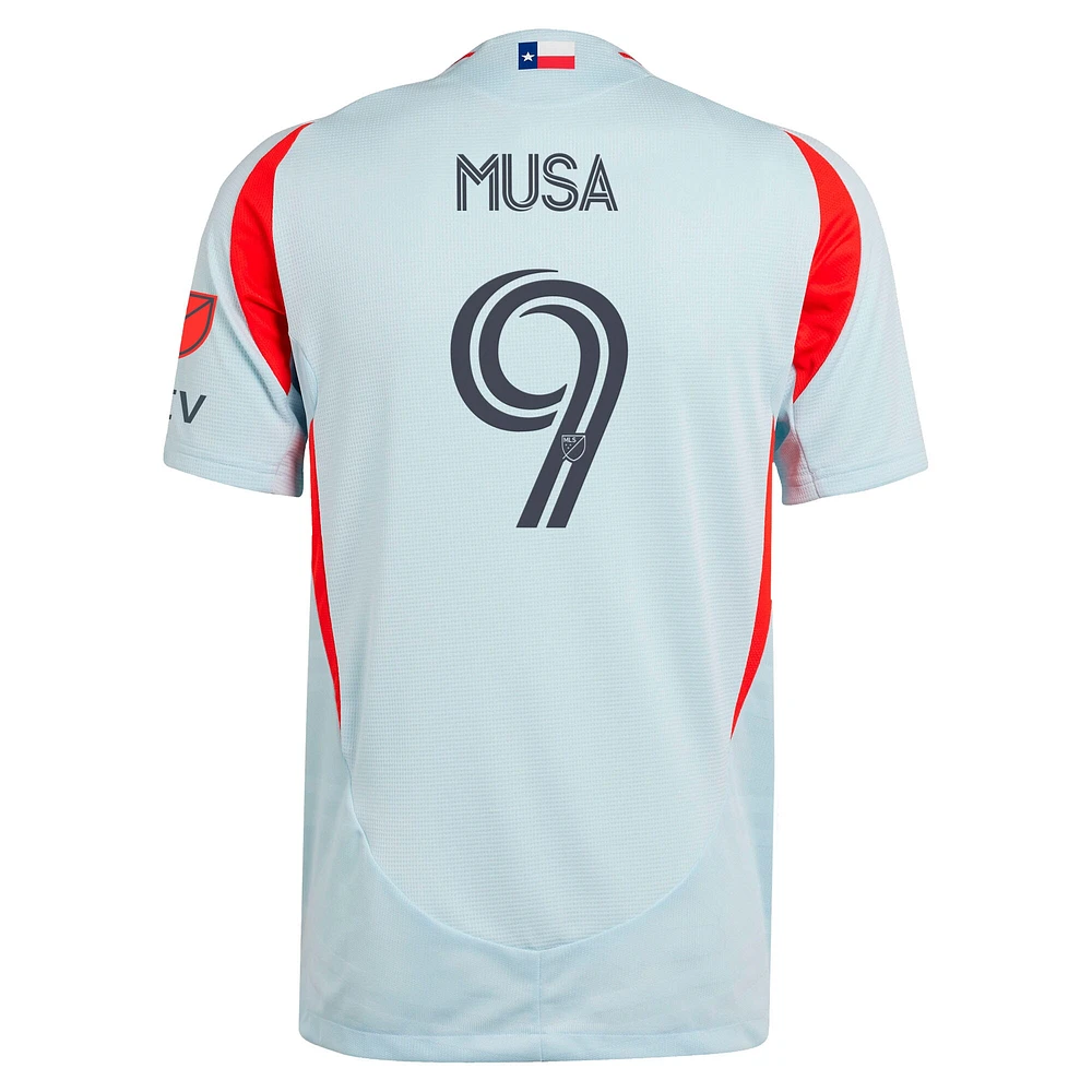 Maillot de joueur authentique adidas Petar Musa bleu clair FC Dallas 2025 The Inferno Kit pour homme