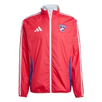 Men's adidas Red/Light Blue FC Dallas 2025 Anthem Reversible Full-Zip Jacket