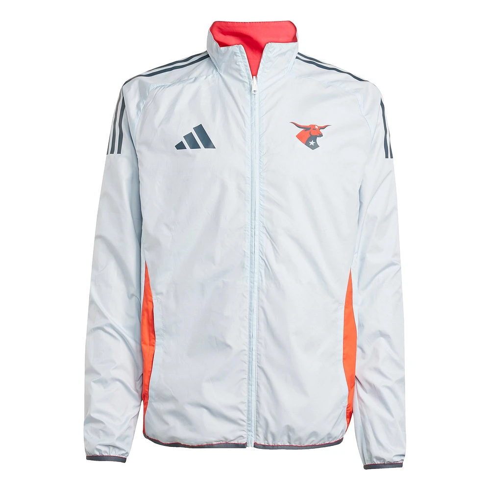 Men's adidas Red/Light Blue FC Dallas 2025 Anthem Reversible Full-Zip Jacket