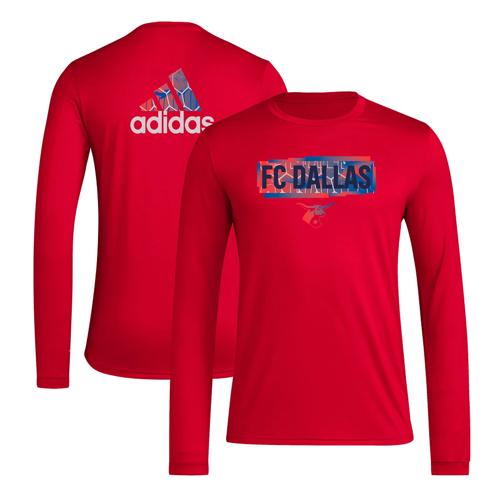 T-shirt à manches longues adidas FC Dallas Local Pop AEROREADY pour homme rouge