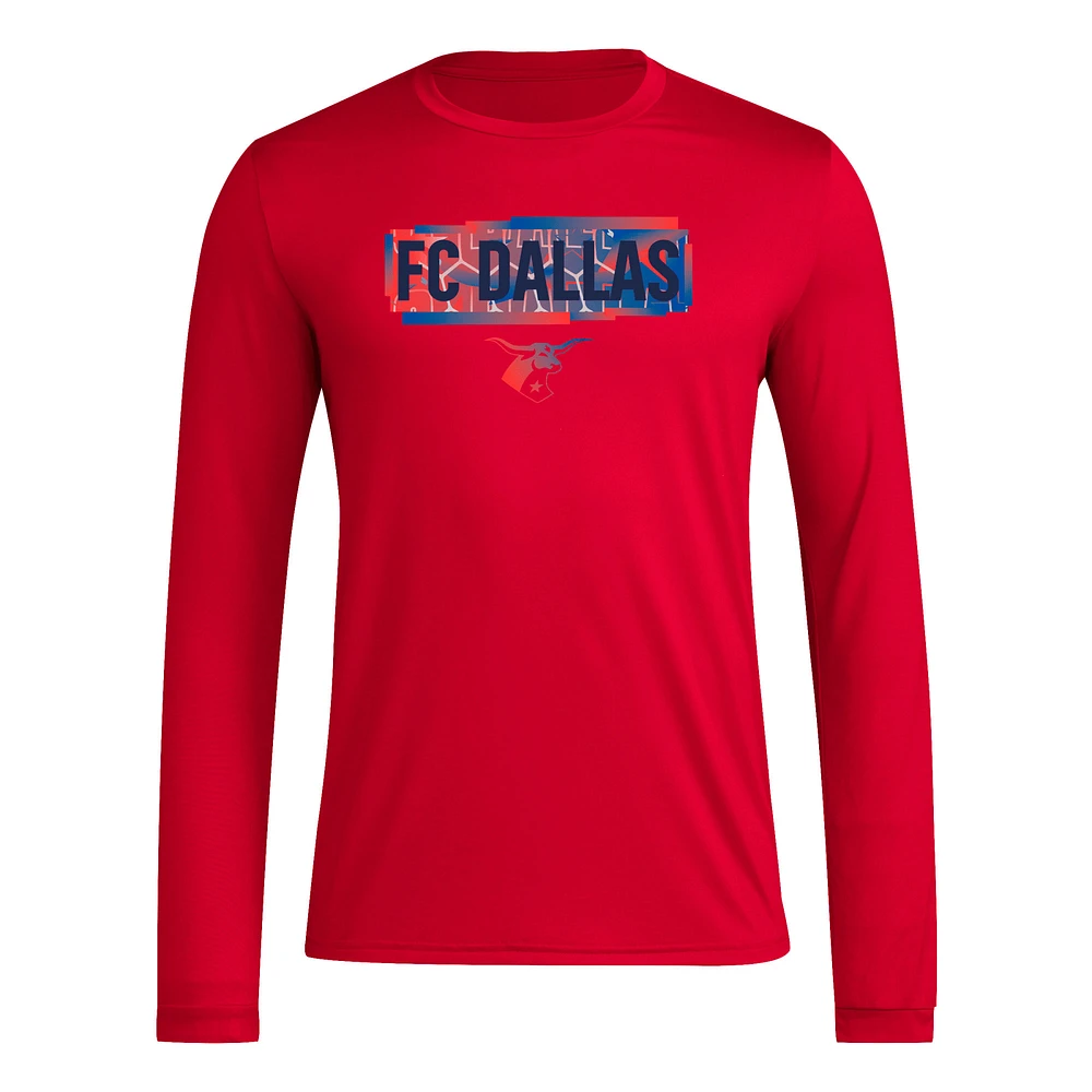 T-shirt à manches longues adidas FC Dallas Local Pop AEROREADY pour homme rouge