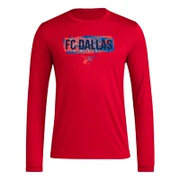 Men's adidas Red FC Dallas Local Pop AEROREADY Long Sleeve T-Shirt