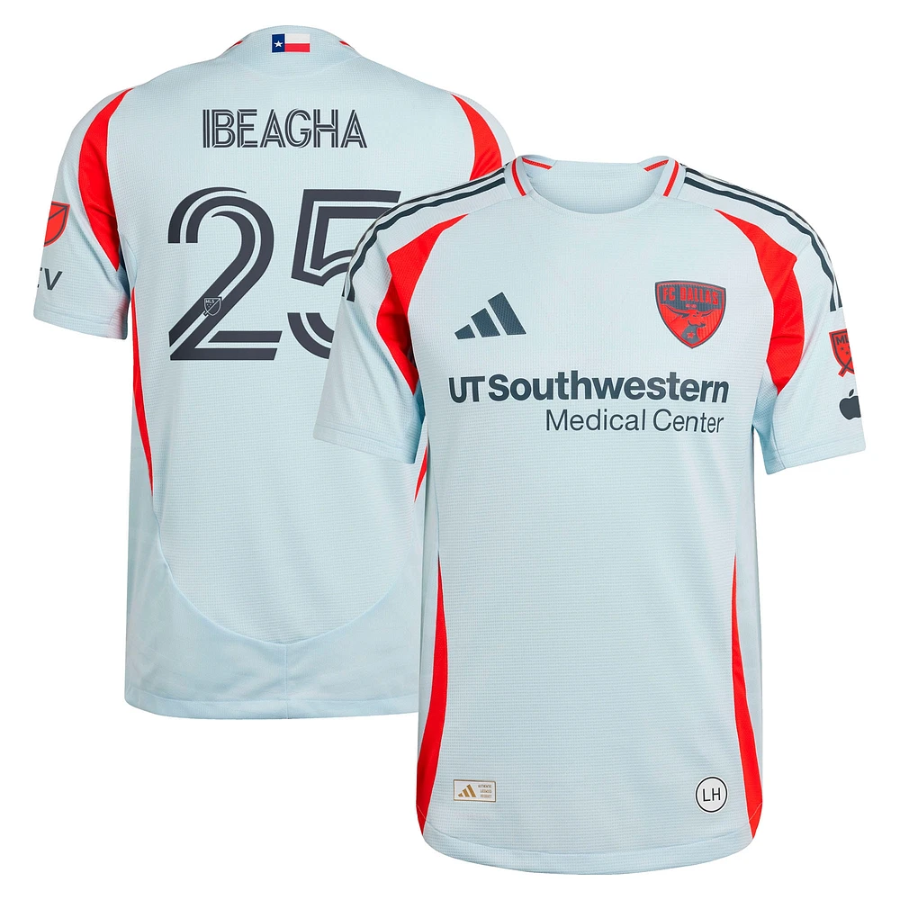 Men's adidas Sebastien Ibeagha Light Blue FC Dallas 2025 The Inferno Kit Authentic Player Jersey
