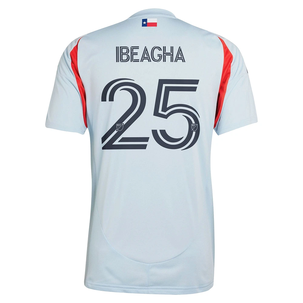 Men's adidas Sebastien Ibeagha Light Blue FC Dallas 2025 The Inferno Kit Replica Player Jersey