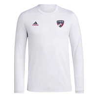 T-shirt adidas FC Dallas Local Stoic à manches longues pour homme, blanc