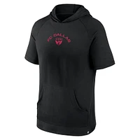 Sweat à capuche noir manches courtes raglan FC Dallas Match de marque Fanatics pour hommes