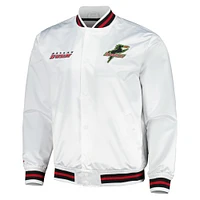 Men's Mitchell & Ness White Dallas Burn City Full-Snap Satin Jacket