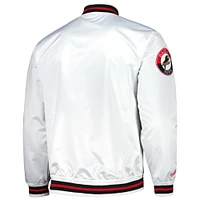 Men's Mitchell & Ness White Dallas Burn City Full-Snap Satin Jacket