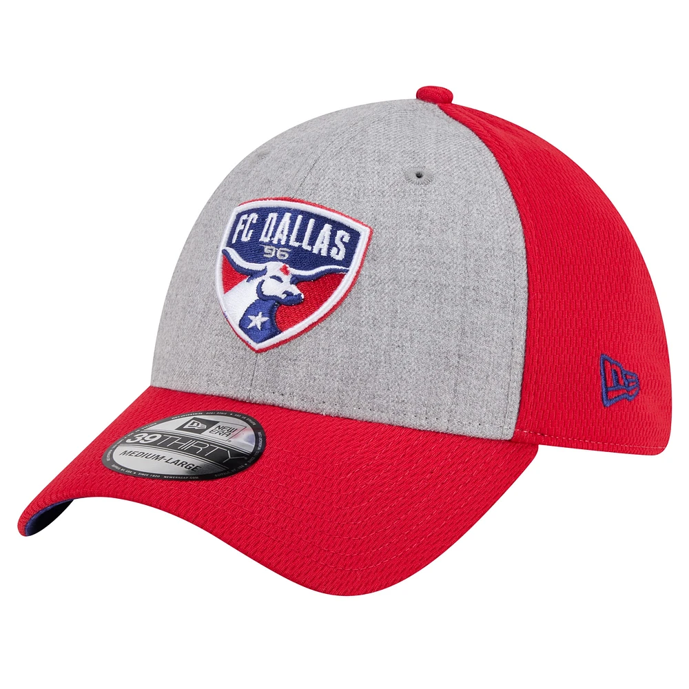 Casquette flexible FC Dallas Throwback 39THIRTY New Era pour hommes, gris/rouge