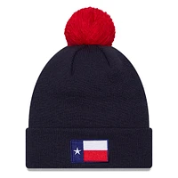 Men's New Era Navy FC Dallas Jersey Hook Cuff Knit Hat with Pom