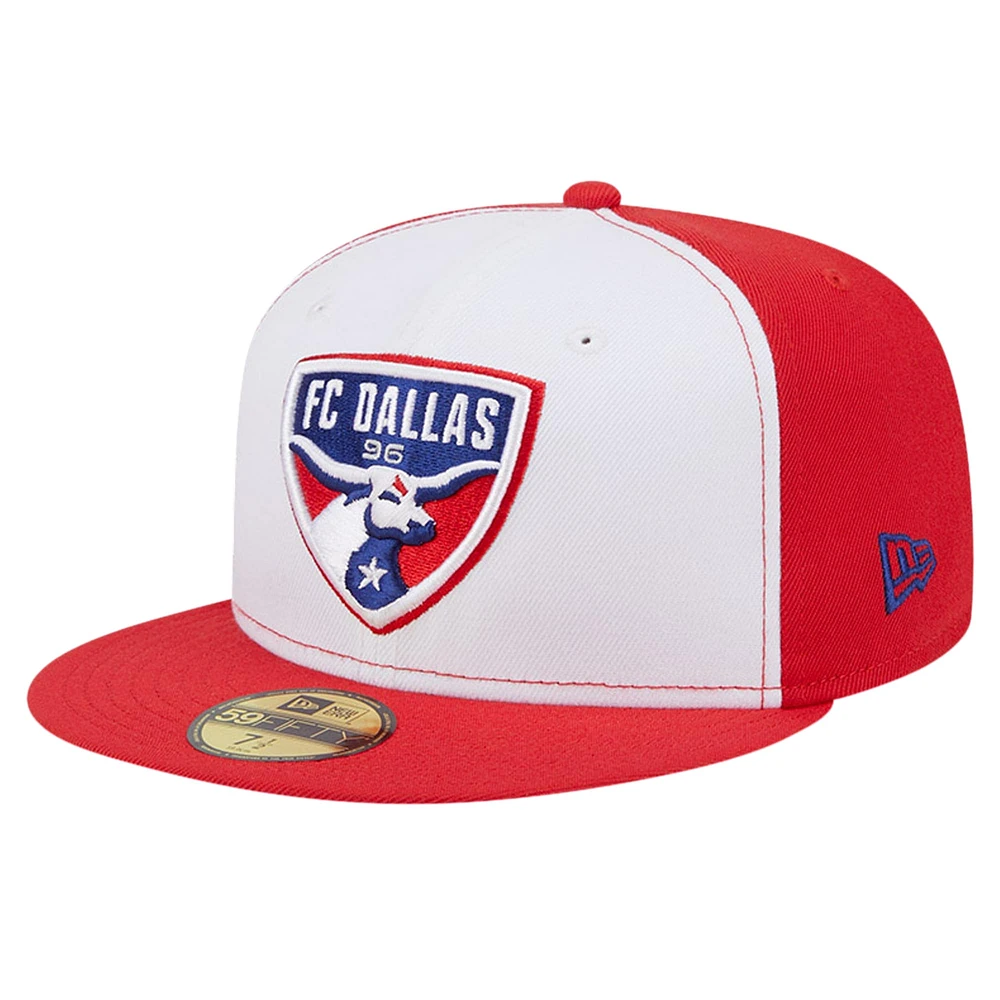 Casquette ajustée 59FIFTY New Era pour homme, blanc/rouge