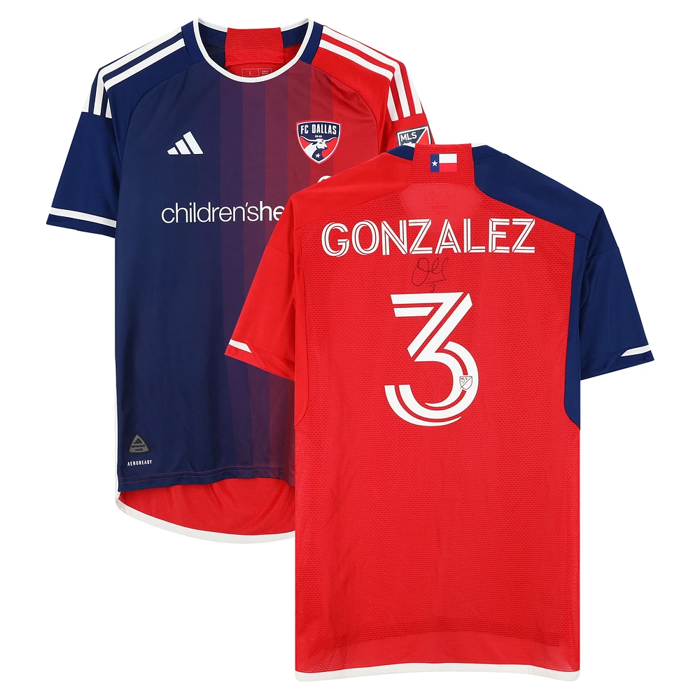 Omar Gonzalez FC Dallas Autographed Match-Used #3 Red adidas Jersey from the 2024 MLS Season - Size L