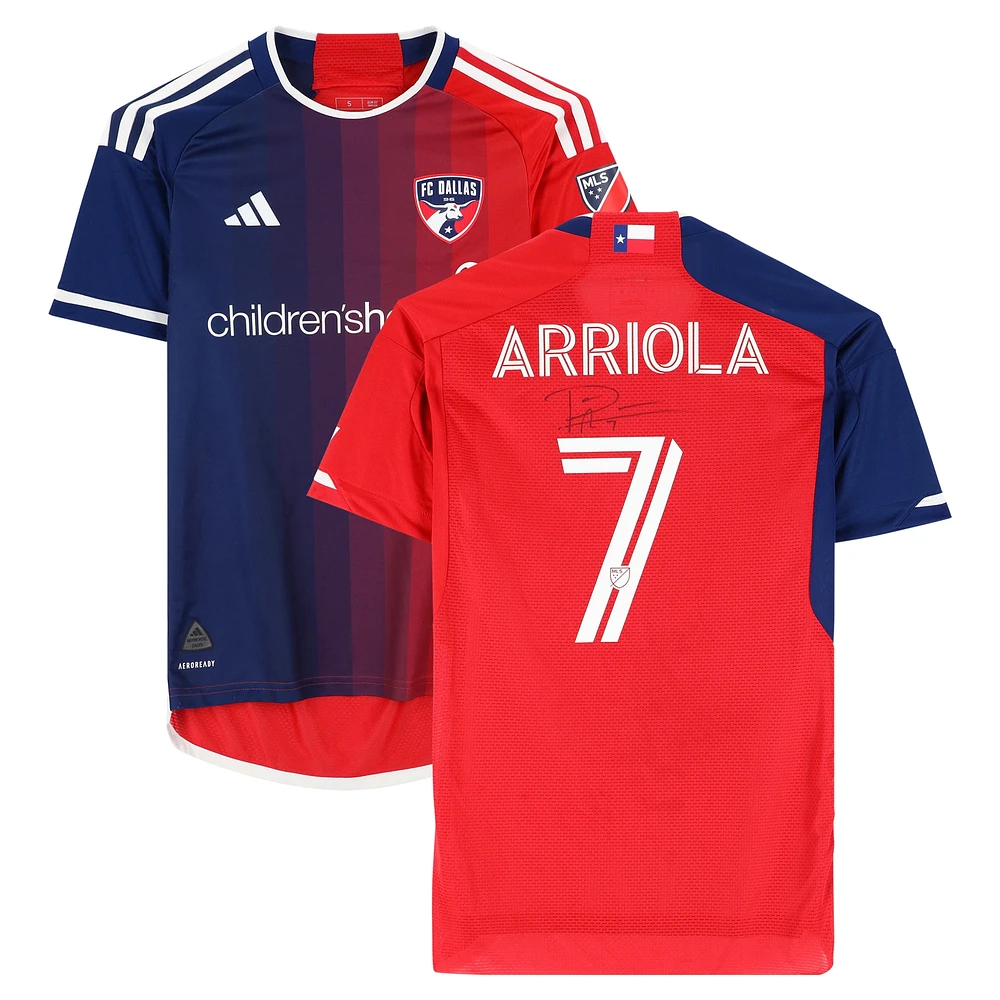 Paul Arriola FC Dallas Autographed Match-Used #7 Red adidas Jersey from the 2024 MLS Season - Size XS