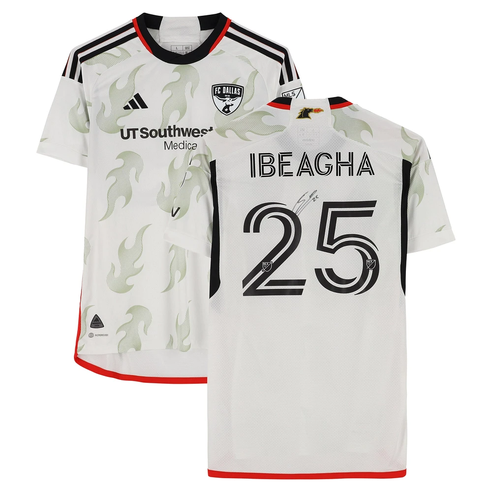 Sebastien Ibeagha FC Dallas Autographed Match-Used #25 White adidas Jersey from the 2024 MLS Season - Size L