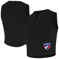 Women's Concepts Sport  Black FC Dallas Market Cropped Tri-Blend Tank Top
