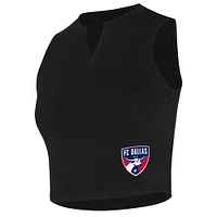 Women's Concepts Sport  Black FC Dallas Market Cropped Tri-Blend Tank Top