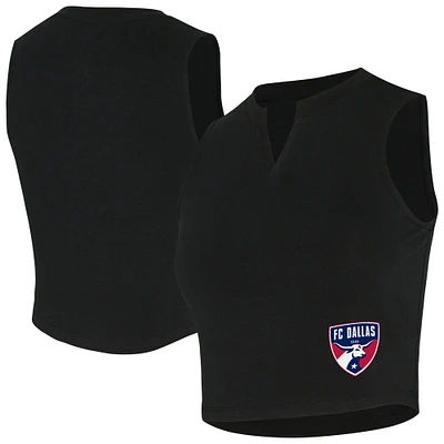 Women's Concepts Sport  Black FC Dallas Market Cropped Tri-Blend Tank Top