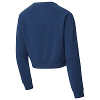 Women's Concepts Sport  Navy FC Dallas Elevation Tri-Blend Raglan Cropped Pullover Sweatshirt