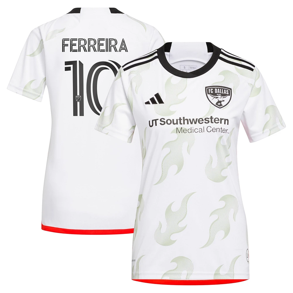 Women's adidas Jesus Ferreira White FC Dallas 2023 Burn Baby Replica Player Jersey