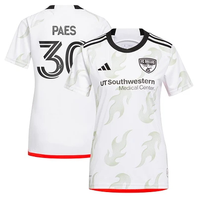 Maillot de joueur adidas Maarten Paes blanc FC Dallas 2024 Burn Baby Replica pour femme