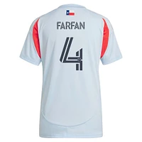Maillot de joueur réplique adidas Marco Farfan bleu clair FC Dallas 2025 The Inferno Kit pour femme