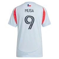 Maillot réplique du kit Inferno FC Dallas 2025 bleu clair adidas Petar Musa pour femme