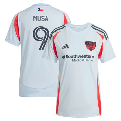 Maillot réplique du kit Inferno FC Dallas 2025 bleu clair adidas Petar Musa pour femme