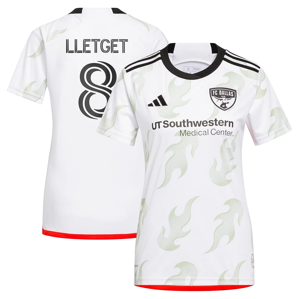 Women's adidas Sebastian Lletget White FC Dallas 2024 Burn Baby Replica Player Jersey