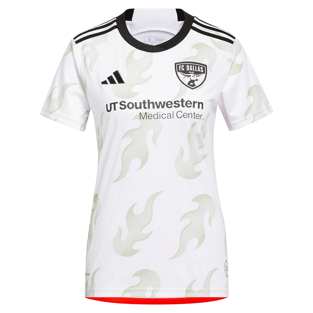 Women's adidas Sebastian Lletget White FC Dallas 2024 Burn Baby Replica Player Jersey