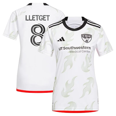 Maillot de joueur adidas Sebastian Lletget blanc FC Dallas 2024 Burn Baby Replica pour femme