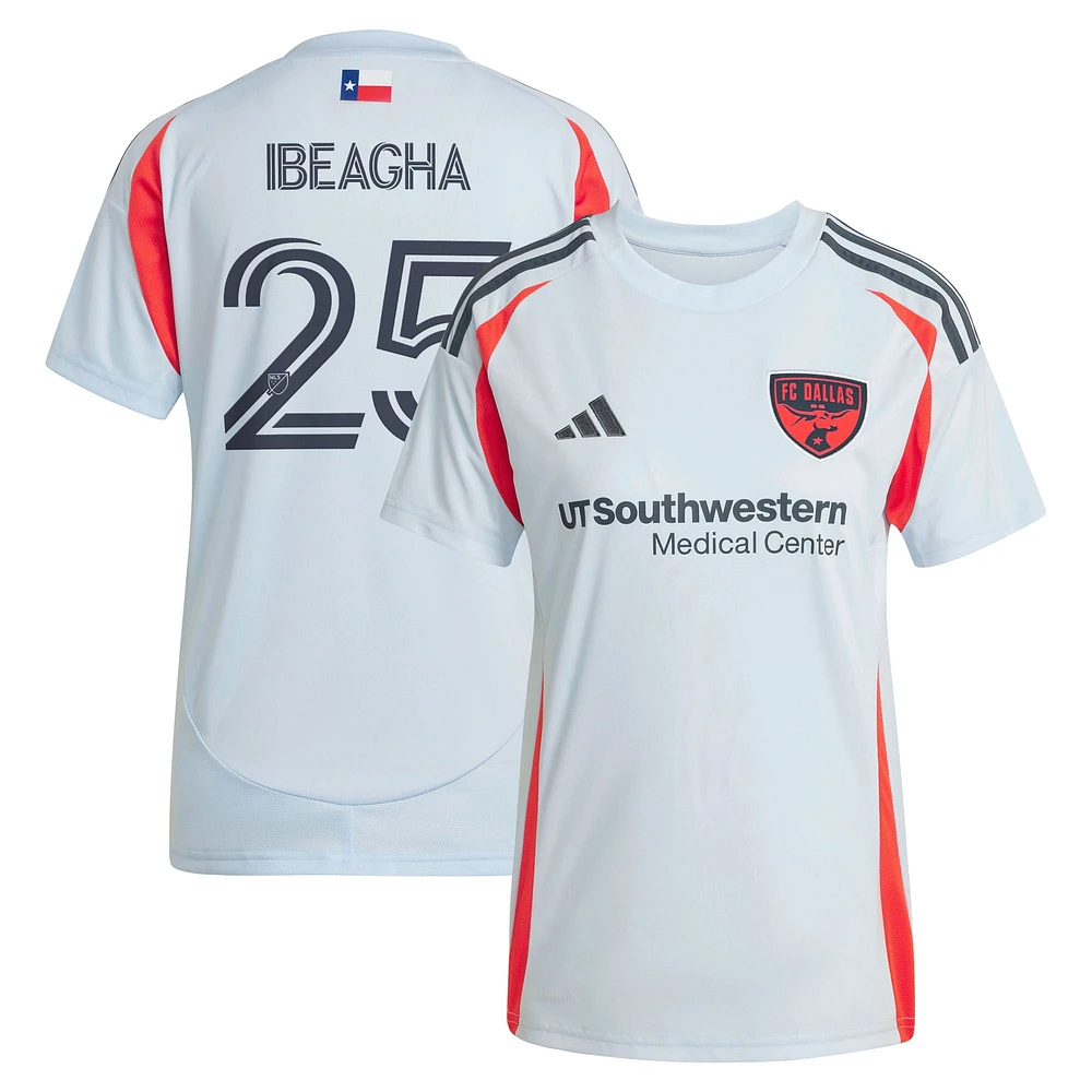 Women's adidas Sebastien Ibeagha Light Blue FC Dallas 2025 The Inferno Kit Replica Player Jersey