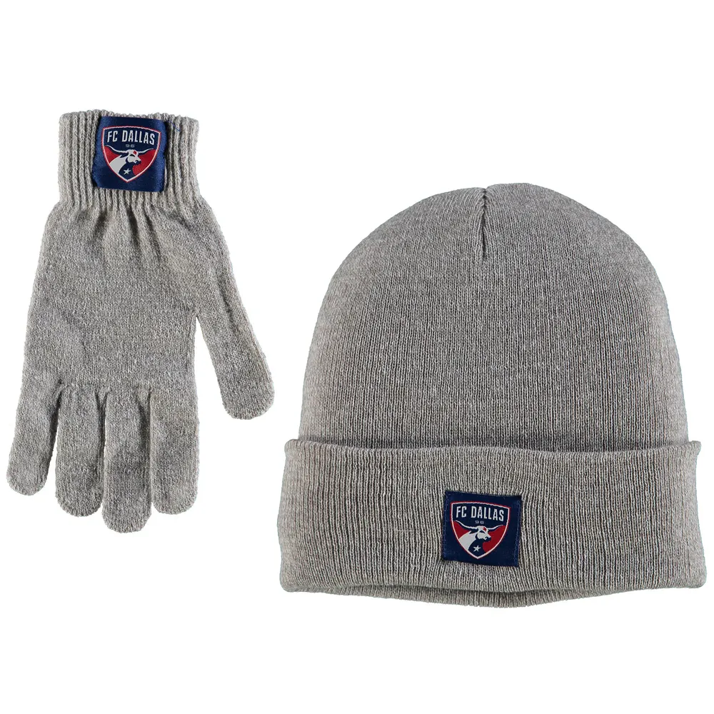 Ensemble bonnet et gants en tricot ZooZatz Heathered Grey FC Dallas pour femme