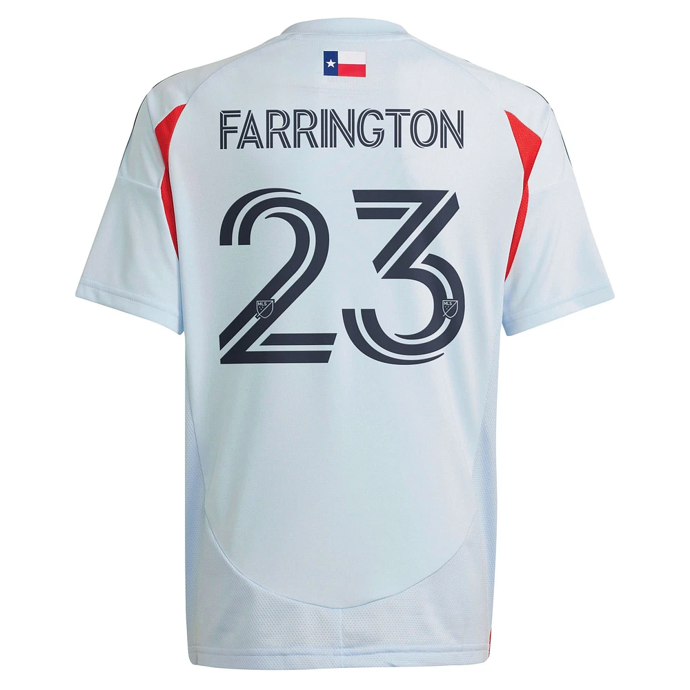 Youth adidas Logan Farrington Light Blue FC Dallas 2025 The Inferno Kit Replica Player Jersey