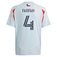 Maillot de joueur réplique adidas Marco Farfan bleu clair FC Dallas 2025 The Inferno Kit pour jeunes