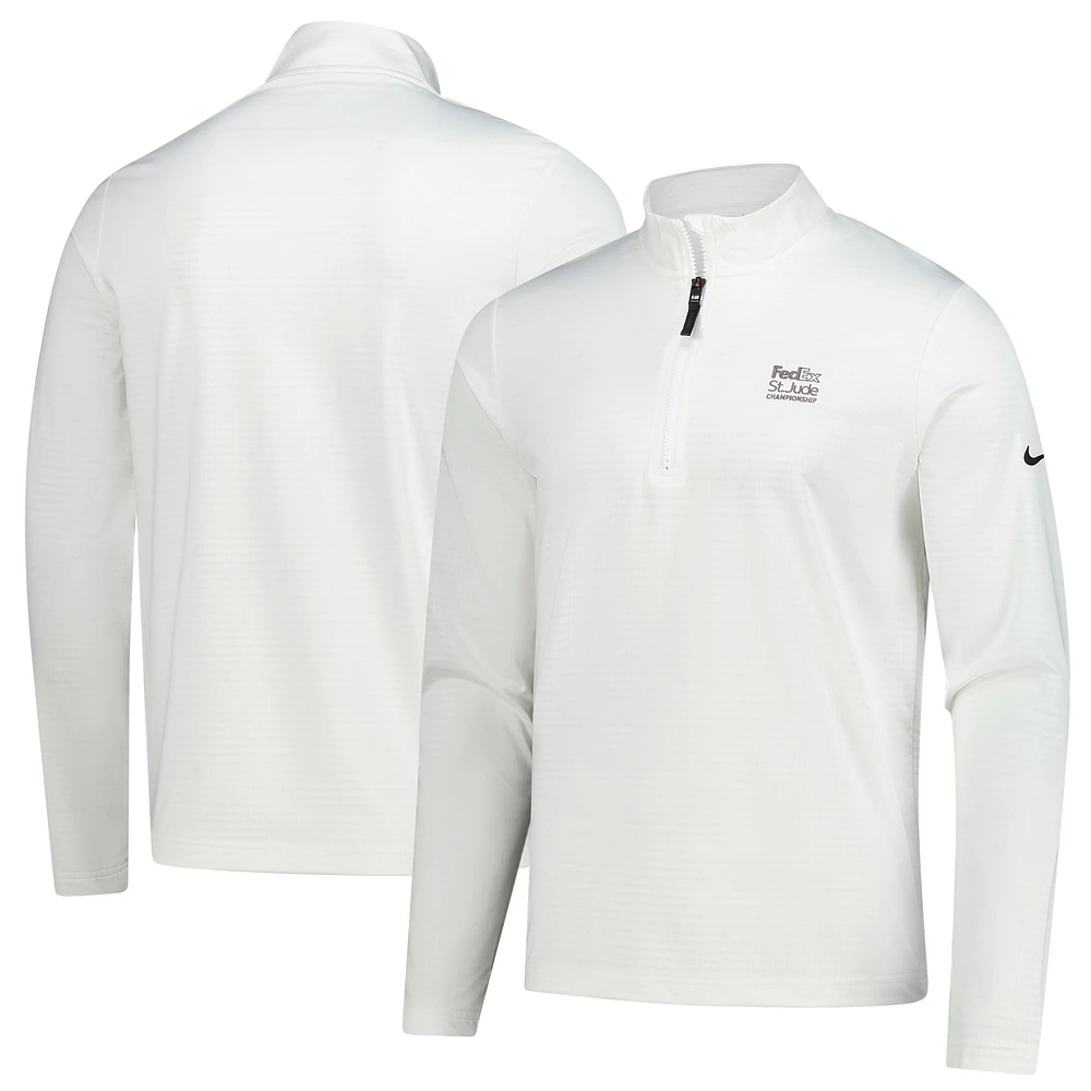 Men's Nike White FedEx St. Jude Championship Performance Victory Quarter-Zip Pullover