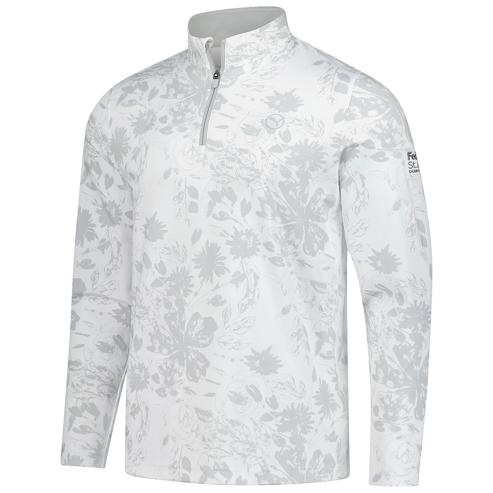 Men's Puma  White FedEx St. Jude Championship Pure 2.0 Rose Quarter-Zip Pullover