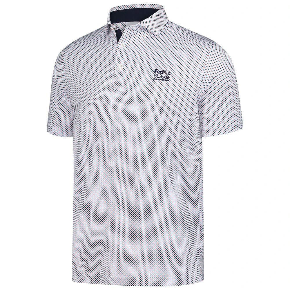 Men's Puma  White FedEx St. Jude Championship Volition Micro Star MATTR Polo