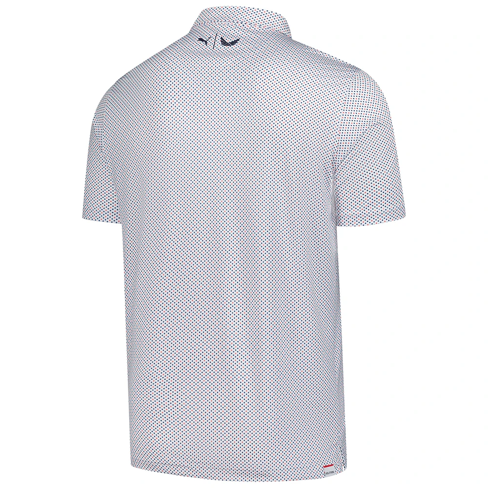 Men's Puma  White FedEx St. Jude Championship Volition Micro Star MATTR Polo