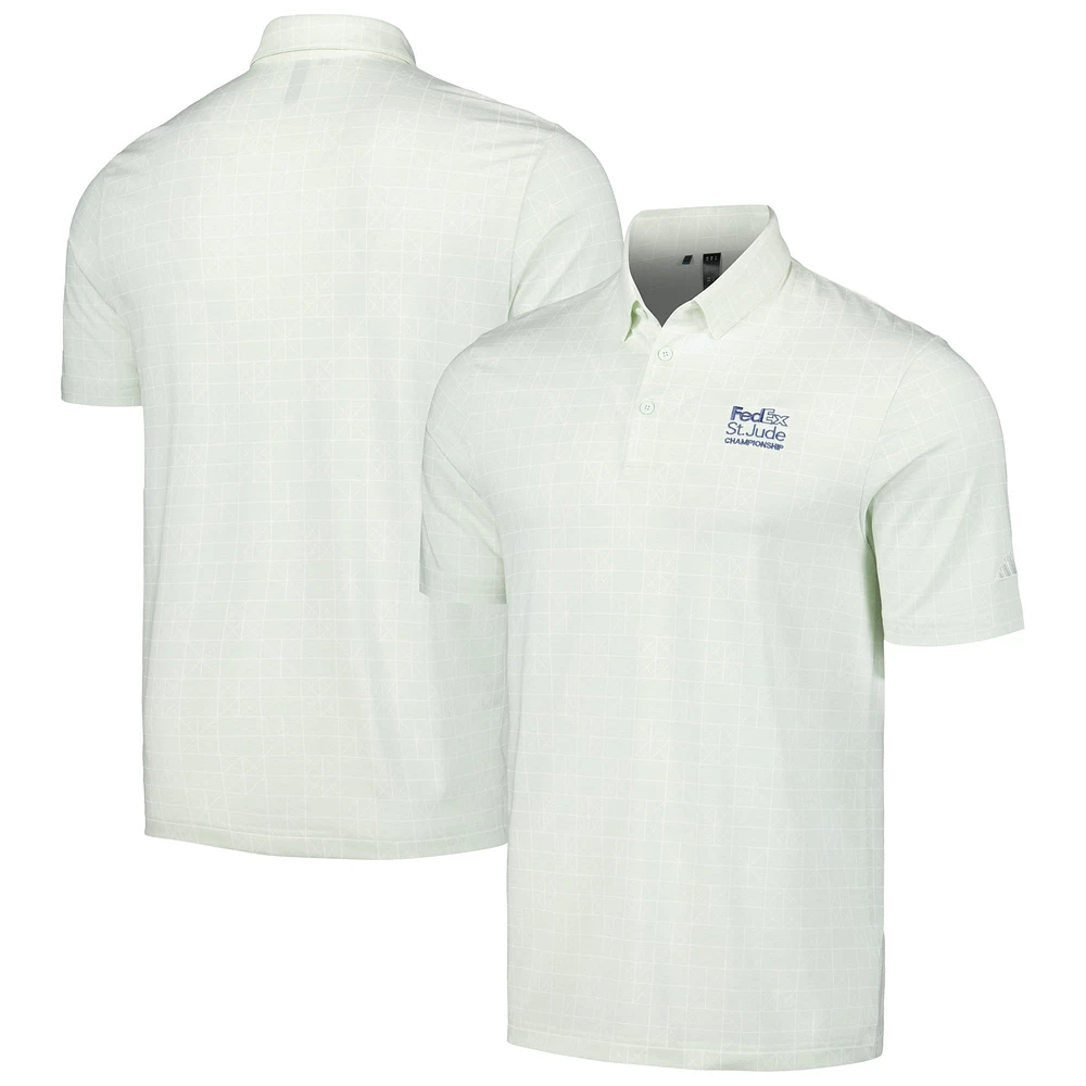 Polo tri-mélange imprimé adidas FedEx St. Jude Championship Go-To pour hommes vert