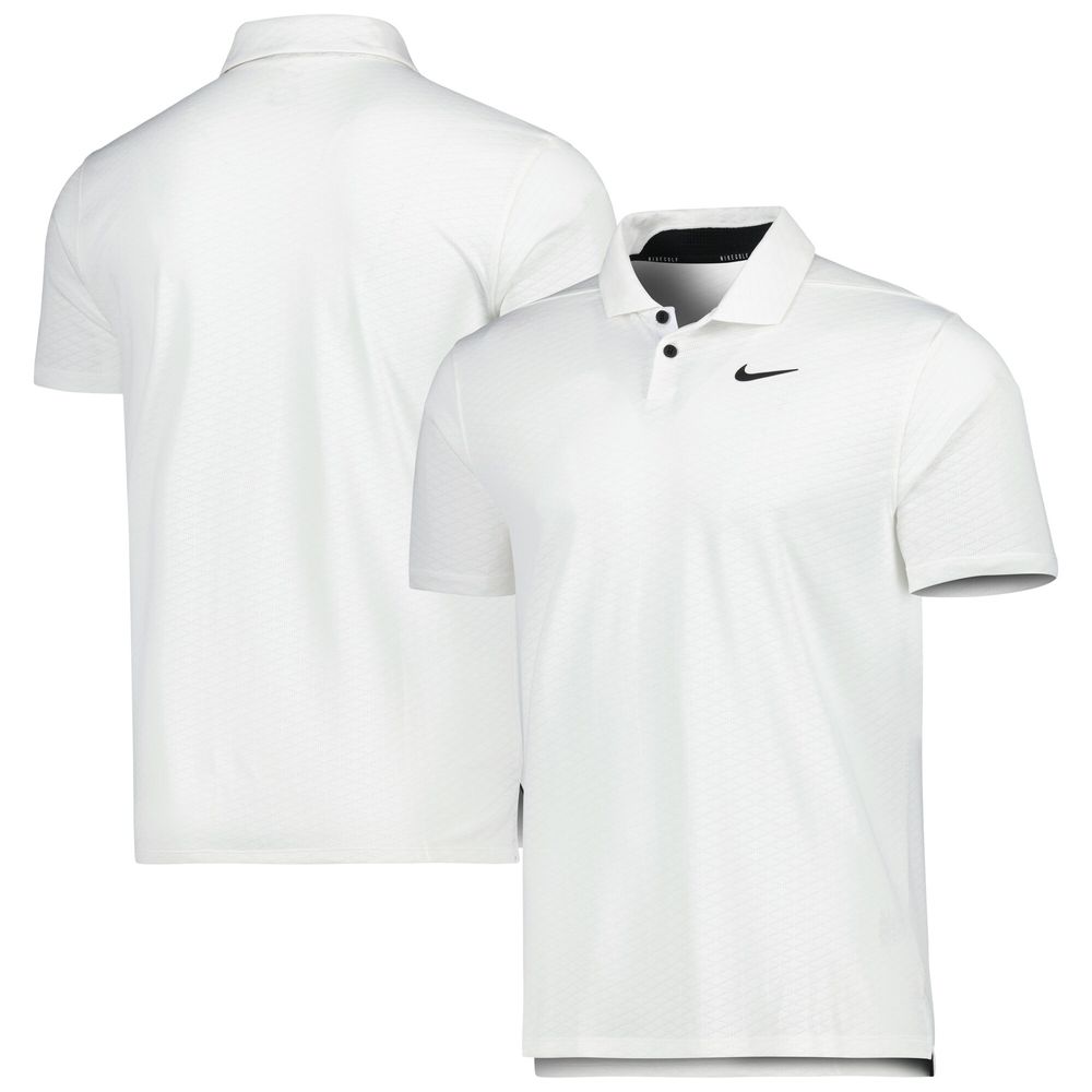 New York Yankees Nike Team Baseline Striped Performance Polo - White/Silver